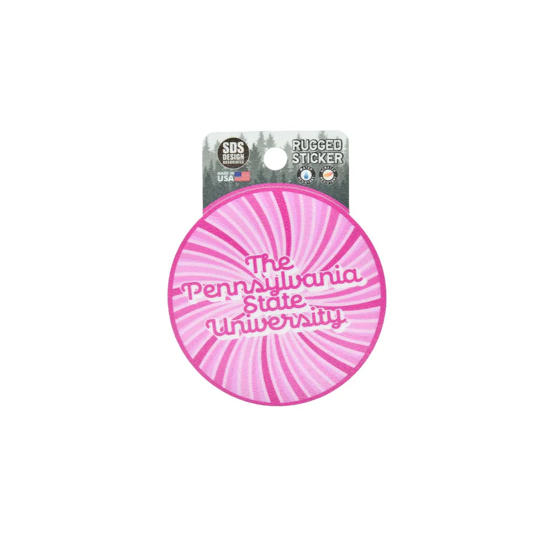 Penn State Barbie Swirl Rugged Sticker