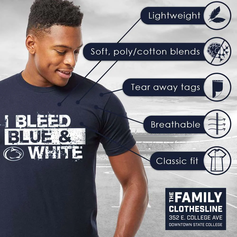 Penn State I Bleed Blue & White T-shirt - Image 5