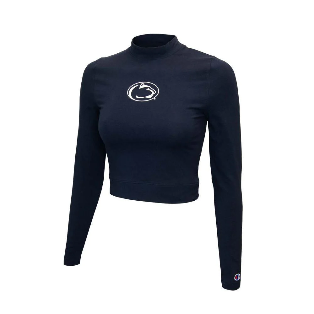 Penn State Women's Mock Neck Cropped Long Sleeve - Image 2